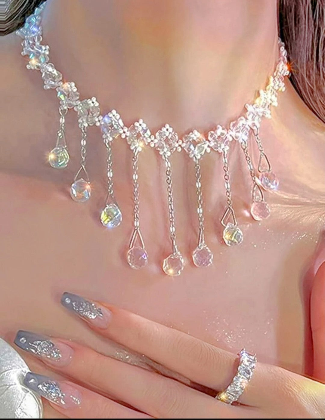 Water Drop Charm Choker