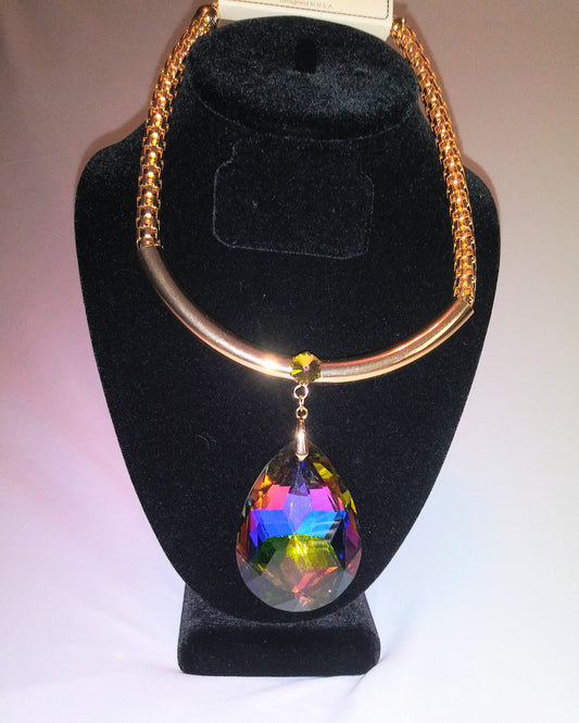 Crystal Ball Necklace with Studs