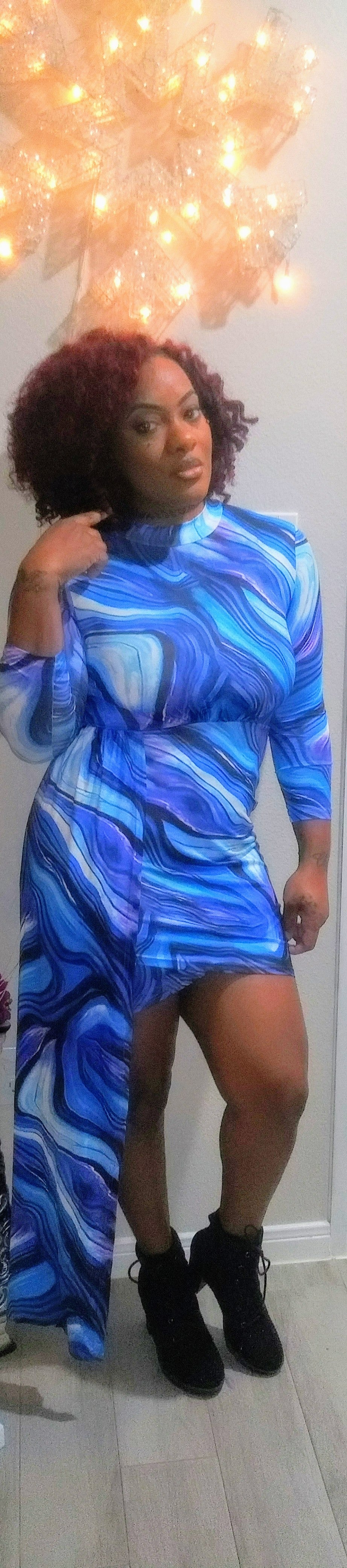 All Shades of Blue BodyCon Dress