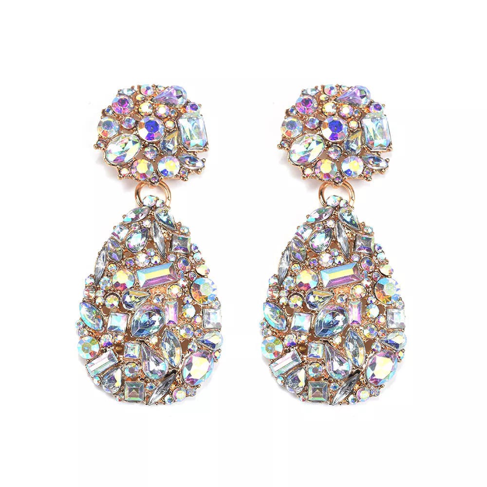 Rhinestone Tear Drop Earrings