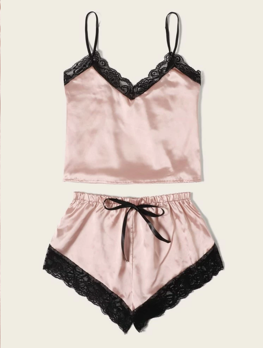 Lace Satin Cami Pajama Set