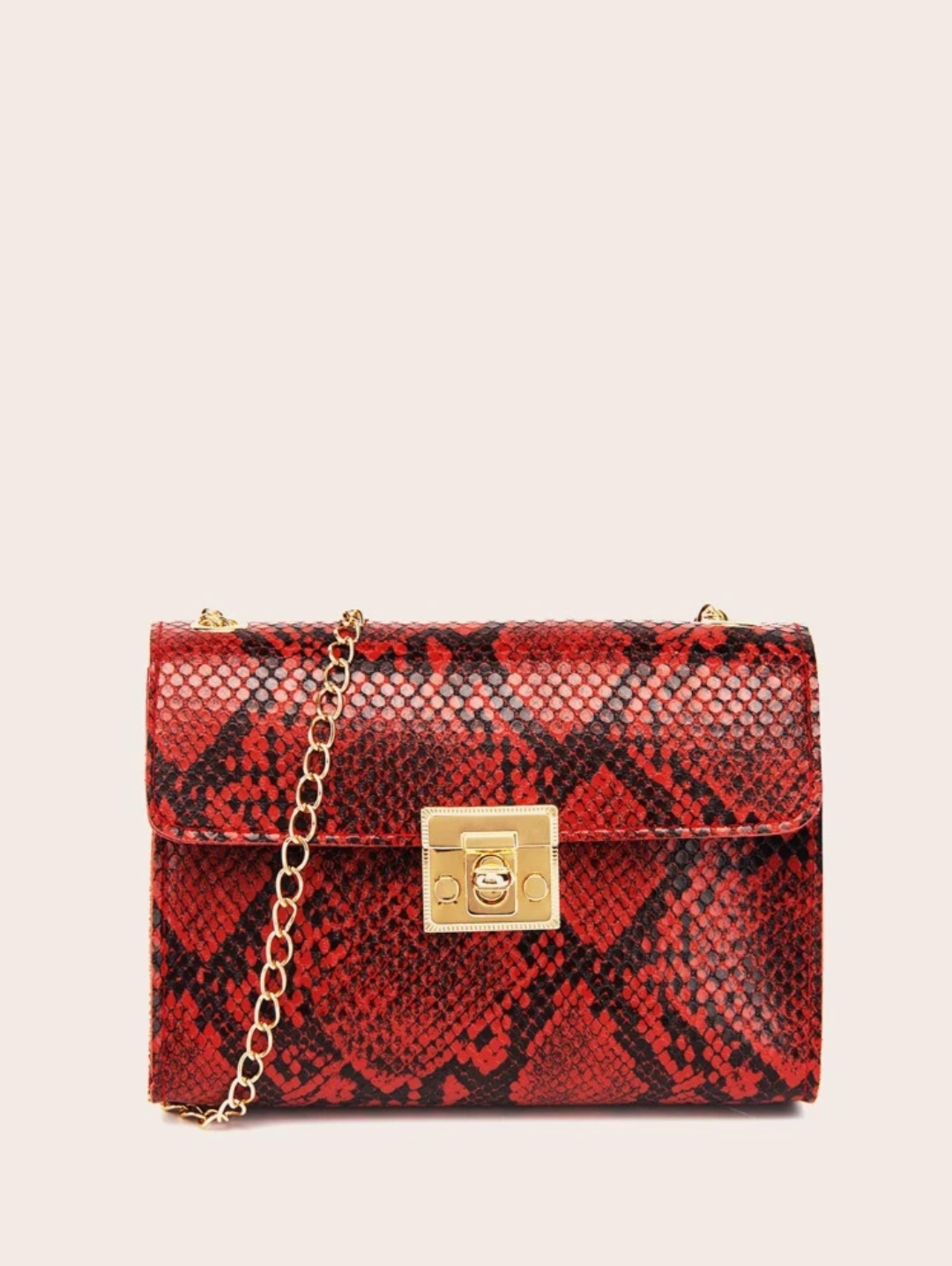 Snakeskin Chain Cross Body Bag