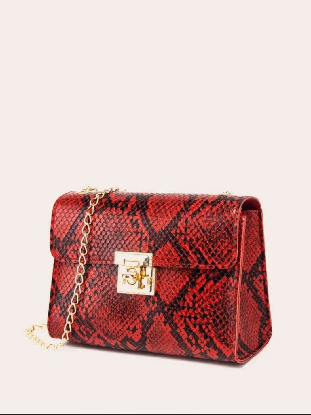 Snakeskin Chain Cross Body Bag