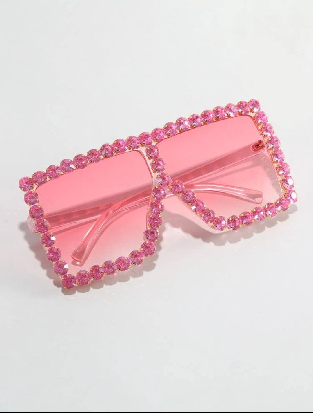 Rhinestone Decor Flat Top Sunglasses